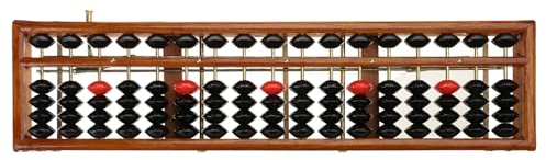 Soroban 17 chiffres en bois standard calculatrice chinoise comptage mathématiques Learni Abacus pour adultes avec instructions (français non garanti)