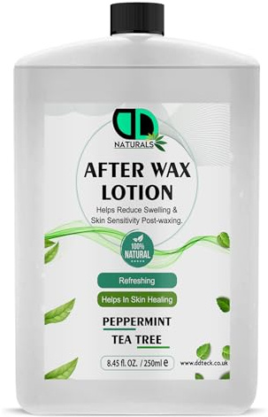 After Wax Lotion with Peppermint & Tea Tree Oil – Soothes & Calms Irritation, Prevents Ingrown Hairs & Bumps, Fights Bacteria & Prevents Infections, For All Skin Types (250ml Postal)