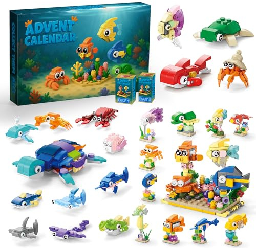 24 Pack Animals Building Blocks Toy, Easter Basket Stuffers Essentials for Kids, Cute Easter Egg Filler for Hunt Game, Party Favors and Classroom Gifts for Boys Girls