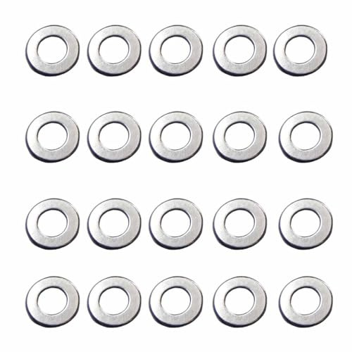 Genérico FPS Softair Set de 20 Arandelas de shimeado para Gearbox de Airsoft, Acero ST 2 K60, 3mm Interior/6mm Exterior, 0.30mm Espesor, Plata, para Ajuste Preciso de Engranajes