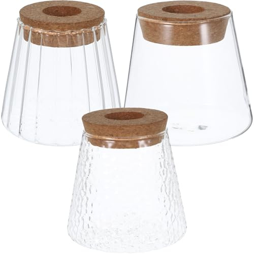 Ipetboom Glass Propagation Vase Set 3pcs with Smooth, Hammered and Vertical Textured Volcanic Glass, Hydroponic Planter for Indoor Plant Propagation and Office Decoration