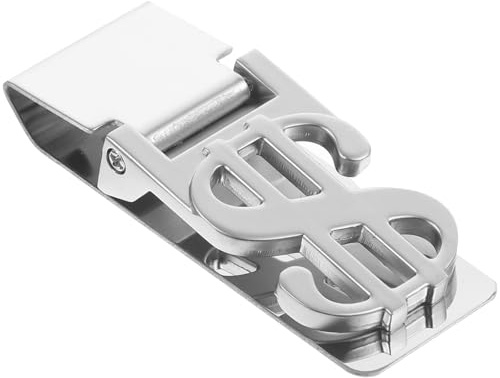 Pinza para Billetes Forma de Dólar, Acero Inoxidable, 1 Pieza | Acabado Plata, Diseño de Doble Cara, Formato Compacto para Bolsillo Frontal