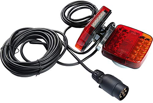 AOHEWEI Magnetische LED Anhänger Rückleuchten Set 12V Verkabelt Bremsleuchte für LKW Anhängerbeleuchtung mit Magnet, 7,5 m Kabel und 7 Polig Stecker für Anhänger, Wohnwagen oder LKW
