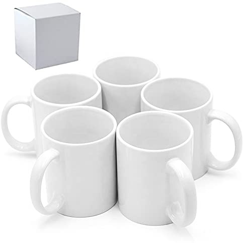 MYSUB 36 Pack Sublimation Mugs 11oz White Blank Ceramic Coffee Mugs with Individual White Boxes, AAA Grade with Premium Coating for Heat Press DIY, Dishwasher Microwave Safe