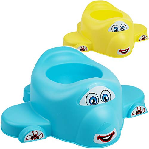 alles-meine.de GmbH Nachttopf/Töpfchen/Babytopf - Flugzeug - mit Lehne + Spritzschutz - für Jungen - Babytöpfchen/Kindertopf/Lerntöpfchen - Toilettentrainer groß - Klosit..