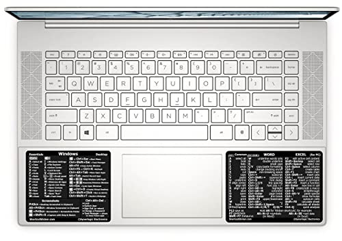 SYNERLOGIC (1 set) Windows + Word/Excel (for PC) Shortcuts Stickers Bundle | No-Residue Laminated Vinyl Cheatsheet Windows Keyboard Stickers 76 x 64mm + 86 x 64mm (Black, Small, 1 set)