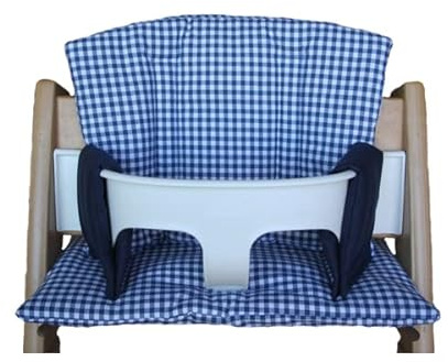 Sitzkissen für Stokke Tripp Trapp 4tlg blau kariert für Treppenhochstuhl
