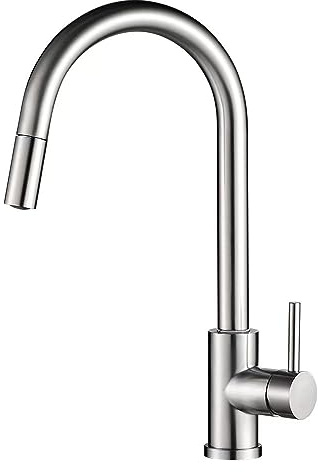 VALAZ Wasserhahn Küche Ausziehbar Verchromt | Küchenarmaturen | Wasserhahn Sprudelwasser, Wassersparend, Schnellmontage, 360 Grad Drehbar | Einfache Installation | Edelstahl, Parana-Serie