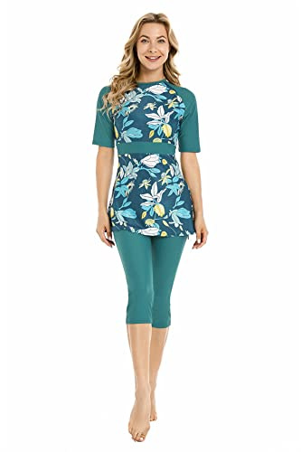 BaJooruly Rash Guard Badeanzug Kurzarm Surfanzug Bescheidene Bademode für Frauen Burkini Beachwear Kostüm Bescheidener Badeanzug