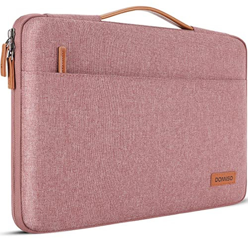 DOMISO 17.3 Pulgada Funda Ordenador Portátil Impermeable Protectora Bolsa con asa Portátil para 17.3 Dell Inspiron/Lenovo IdeaPad 300 320 321/HP ENVY 17/LG Gram 17/ASUS ROG STRIX GL702VS,Rosado