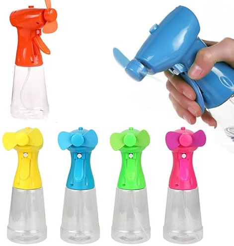 hardinox Portable Handheld Water Mist Fan Spray Bottle Cooling Fans Battery Powered Outdoor For Holidays, Beach Trips, Office Travel (Pink)