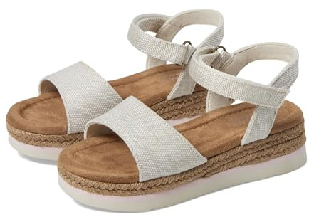 TOMS Eco-Conscious Mid-Height Wedge Sandals with Adjustable Ankle Strap, Durable Textile Uppers & OrthoLite Eco X40 Comfort