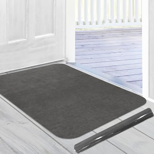 Jlyjlyfu Ultra Thin Door Mat Indoor, 2.6MM Durable Super Thin Door Mat Washable Door Mats Non Slip Inside DoorMat Dirt Trapper Indoor Doormats Low Profile Entrance Doormat, Absorbent Kitchen Rug