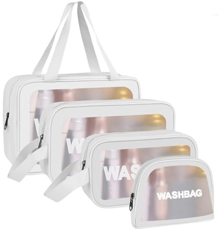 Aucuu Reise Kulturbeutel, Kosmetiktasche, Transparente Kulturtasche Damen, Tragbare wasserdichte Kulturtasche Organizer, Reißverschluss Make-up-Tasche mit Großer Kapazität für Männer Damen