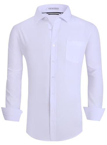 Alex Vando Herrenhemd, knitterfrei, normale Passform, 4-Wege-Stretch, mit Knopfleiste, L