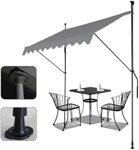DJJYCTNM Store Banne Manuel, Parasol de Jardin Exterieur, Abri Pare-Soleil de Terrasse Autoportant sans Vis avec Poteau de Support et Tissu Résistant aux UV pour Fenêtre, Porte, Porche, Terrasse (Col