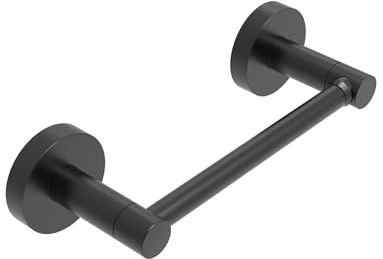 WZRUA Toilet Roll Holder Wall Mounted, SUS304 Stainless Steel, Black | Toilet Paper Holder Waterproof, Drilling Double Post Pivoting Toilet Tissue Holder for Bathroom