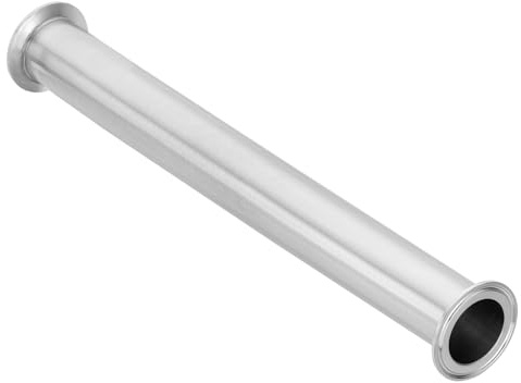 PATIKIL 1 3/4in OD Tri Sanitary Clamps Tube, Tri Sanitary Clamps Spool Tube mit 64mm Ferrule Flansch (für 2in) Sanitärerbereich Rohrleitungsschlauch 304 Edelstahl für Brauerei, 400mm
