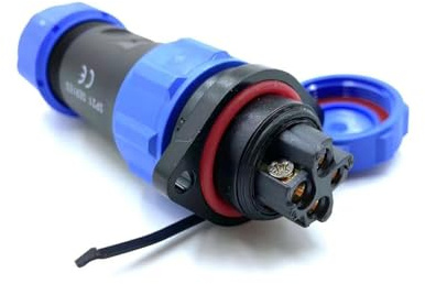 SP21 4 poli Aeronautica Connettore, IP68 Impermeabile 4 pin Maschio Spina e Femmina Presa Connettore Rotondo in Linea Tipo Aviation Spina per Lampade Esterne 500V 30A (cavo a crimpare a vite 12 AWG)