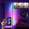 RGBIC Lámpara de pie LED, 140 cm, extraíble, negra, lámpara de pie para salón, regulable, 16 millones de colores, lámpara de suelo con aplicación, modo de bricolaje para dormitorio, 180 ° de ancho