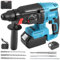 Cordless SDS Plus Hammer Drill Brushless Motor, 1500W with 21V 3.0Ah Battery, 4-in-1 Impact Drill 26mm Hammer Drill with 360° Rotating Handle, Variable Speed & 5 Drills for Concrete, Metal, Wood