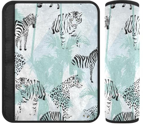 Cool Tigers - Fundas suaves para cinturón de seguridad, acolchadas con algodón, almohadilla de hombro para correa de bolsa, fundas de cinturón de seguridad de coche para adultos