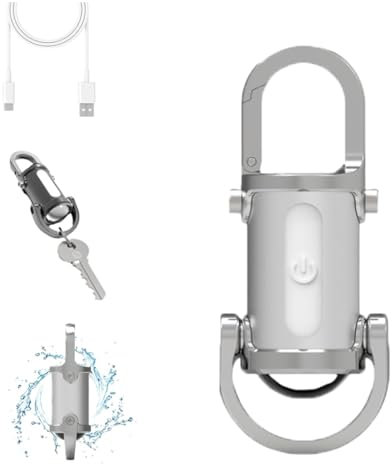 Lumilink 3 in 1 Mini Keychain Flashlight With Power Bank, Waterproof for Outdoor (White)