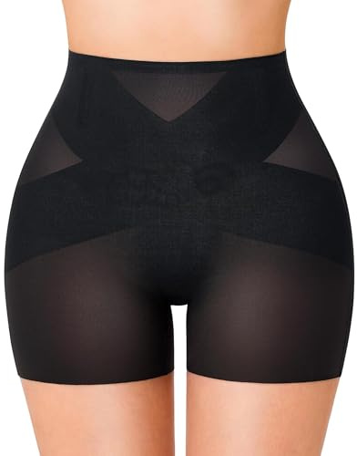 Bafully Short Gainant Femme Ventre Plat Culotte Gainante Amincissante Taille Médiane Shorty Anti Frottement Cuisse Invisible Panty Culottes Sculptantes sans Couture