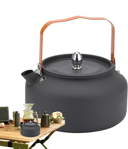 Théière de camping - Bouilloire de voyage - Marmite de cuisson en plein air - 1,6 l - Pour le camping et le camping en plein air