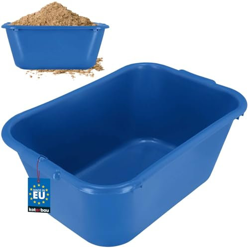 KOTARBAU® Mörtelkübel eckig 55 L Blau Kunststoff Mörtelwanne Mörtelkasten Speißkübel Baukübel Baueimer Mörteleimer Speisfass eckig Maurerkübel Pflanzwanne