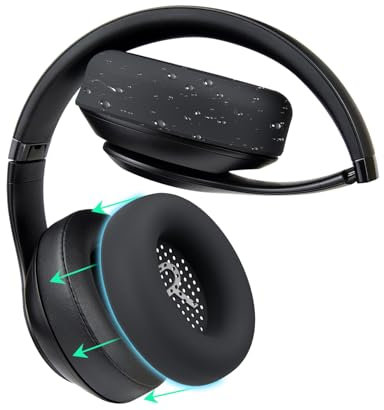 SOULWIT Coussinets en Silicone Couverture pour Beats Studio 2/3/Pro Circum-Aural Filaire/sans Fil Casque, Résistants à la Transpiration, Lavables et Durables Coussin Mousse Protecteur