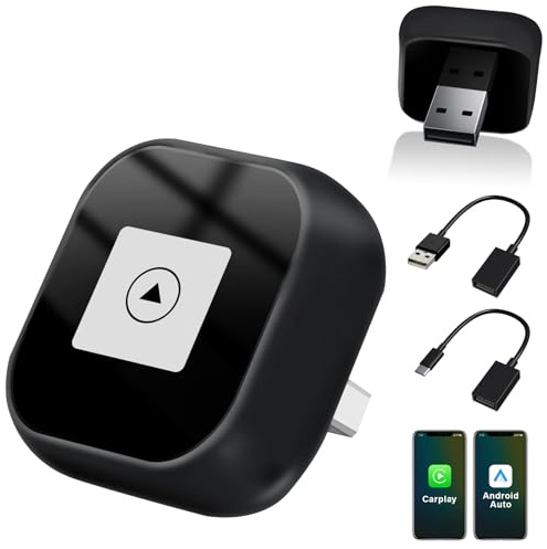 2 in 1 Wireless CarPlay & Android Auto Adapter, 2025 Upgraded Mini CarPlay Dongle Converts Wired to Wireless, Plug & Play, Auto Connect, Kompaktes Design für iPhone & Android mit USB/USB-C Port