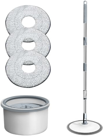 Krmoau Set de Seau et Serpillière - Balai Essoreur avec Seau Unique Et Essoreuse - Fournitures de Nettoyage Légères pour Salle de Bain, Salon, Marbre, Parquet et Carrelage