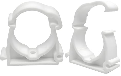 50 PCS PVC Water Pipe Clamps Clips, 25mm Pipe Clips, Snap-On Single Tube Clips, Push-Fit Fittings Pipe Clips (25mm Inner Diameter)