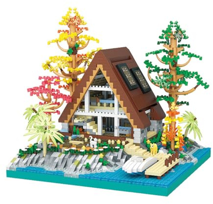 Auspcers Wald Baumhaus Bausteine Bausatz, 2688 Stück Holz Wald Haus Bausteine, Deko Baumhaus Klemmbausteine Modell, Creative Geschenk für Erwachsene oder Jugendliche
