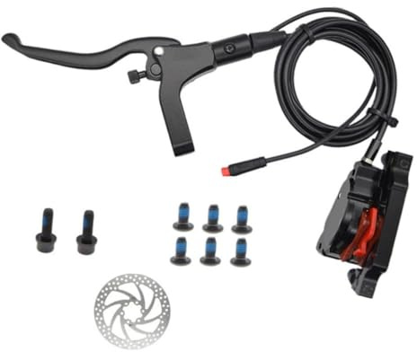 Vasiumic Set freno a disco idraulico per bici con Off, MT600 Dual Calipers per E-Bike Scooter, cavo a 2 pin, rotori da 160 mm, nero (anteriore + disco)