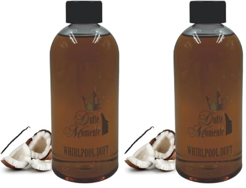 Dufte Momente Whirlpool Duft Kokos-Vanille – 500 ml – exotisch & cremig – schaumfrei für Whirlpool & Badewanne – vegan & Made in Germany (Packung mit 2)