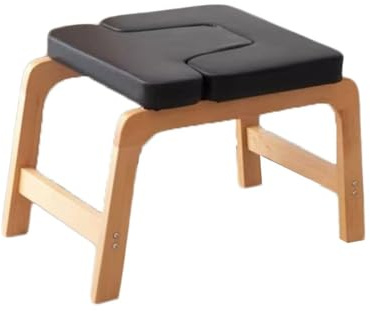 Yoga Huvudstående Bänk, Trä Yoga Inversion Stol, Fötter Upp Tränare Huvudstående Pall, U-formad Pall, 440 Kg Lastkapacitet, For Gym Kontor(Black)
