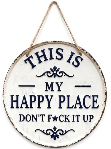 This is My Happy Place Sign, 11.8in Garden Signs
