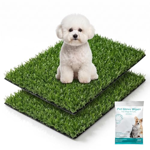 XLTBOMS Hundtoalett med konstgräs 2 stycken 46 x 35,5 cm hundklo tvättbar | Hundtoalett balkong & lägenhet – mycket genomsläpplig, återanvändbar, perfekt för hem, lämplig för stora och små hundar