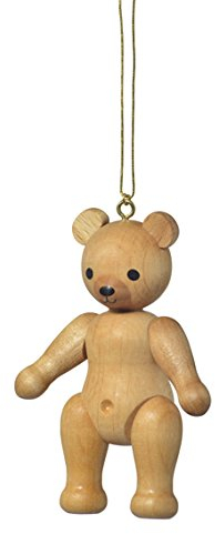 Rudolphs Schatzkiste Baumbehang Teddy stehend Natur BxTxH= 5,5x2,5x7,5cm NEU Christbaum Christbaumschmuck Baum Baumbehang Weihnachten Baumschmuck Holzschmuck Holz Seiffen Erzgebirge Strauchbehang