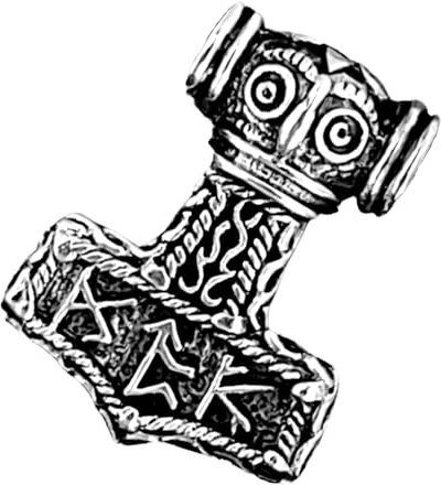 Kiss of Leather 221 - Colgante de martillo de Thor, plata de ley 925