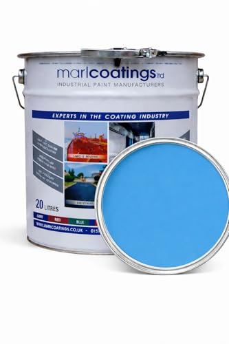 marlcoatings Heavy Duty Hardwearing Polyurethane Semi Gloss Concrete Industrial (20L Light Blue) Floor Paint, Great for Garages, Car showrooms, Factories and Many other uses.