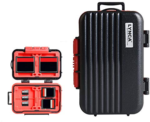 Estuche para Tarjeta de Memoria, LYNCA KH6 Funda para tarjetas de memoria con 24 ranuras para 8 tarjetas SD, 4 tarjetas CF, 12 tarjetas Micro SD/TF (Negro)