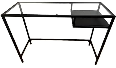 IK EA VITTSJÖ Laptop-Schreibtisch, braun-schwarz, Glas 100 x 36 cm