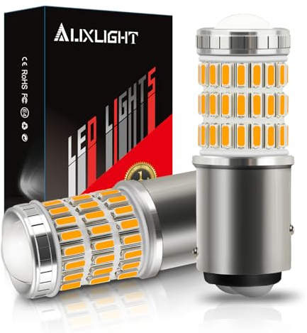 AUXLIGHT 2057 1157 2357 7528 2057A 1157A 2357A LED Bulbs Amber Yellow, Ultra Bright 60-SMD LED Replacement for Blinker Lights, Turn Signal/Parking or Running Lights, Brake/Tail Lights (Pack of 2)