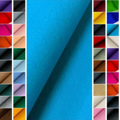 StoffBook 4mm Polyester Bastelfilz Stoff Meterware Türkis – Stabiler Filzplatten Zum Nähen, Kleben, Basteln, DIY Taschen, Dekoration und Kinderprojekte - 100cm Breite - d277