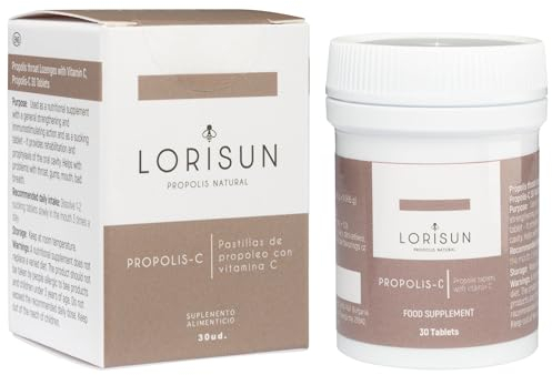 Lorisun Propolis - C 30 tabletter | Propolis med C-vitamin | Tuggtabletter | Förbättrar immunsystemet | stärker försvaret