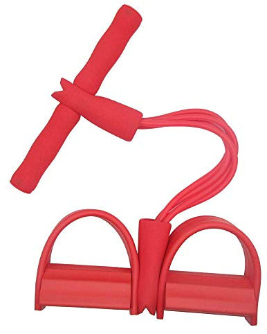 FC Fancy Multifunktionaler Widerstand Training Beintrainer Zugseil Bänder Yoga Fitness Fußpedal Sit-up Bodybuilding Ausrüstung, XXJPZR-0601-2020798, rot