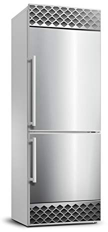 Tulup Adesivo Frigo 70x190cm Stickers Copri Frigorifero Porta Cucina - Sfondo Metallico